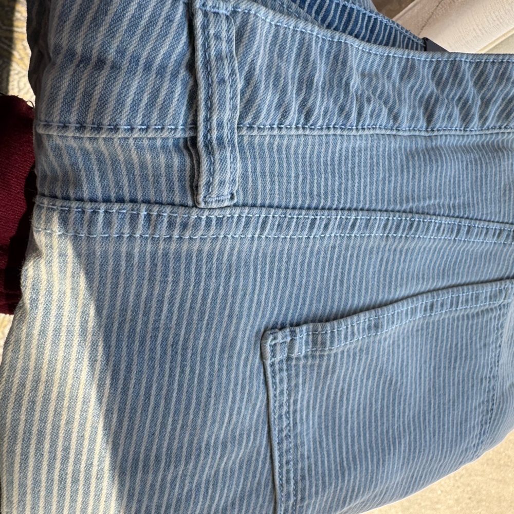 Chaps Light Blue Striped Capri Jeans